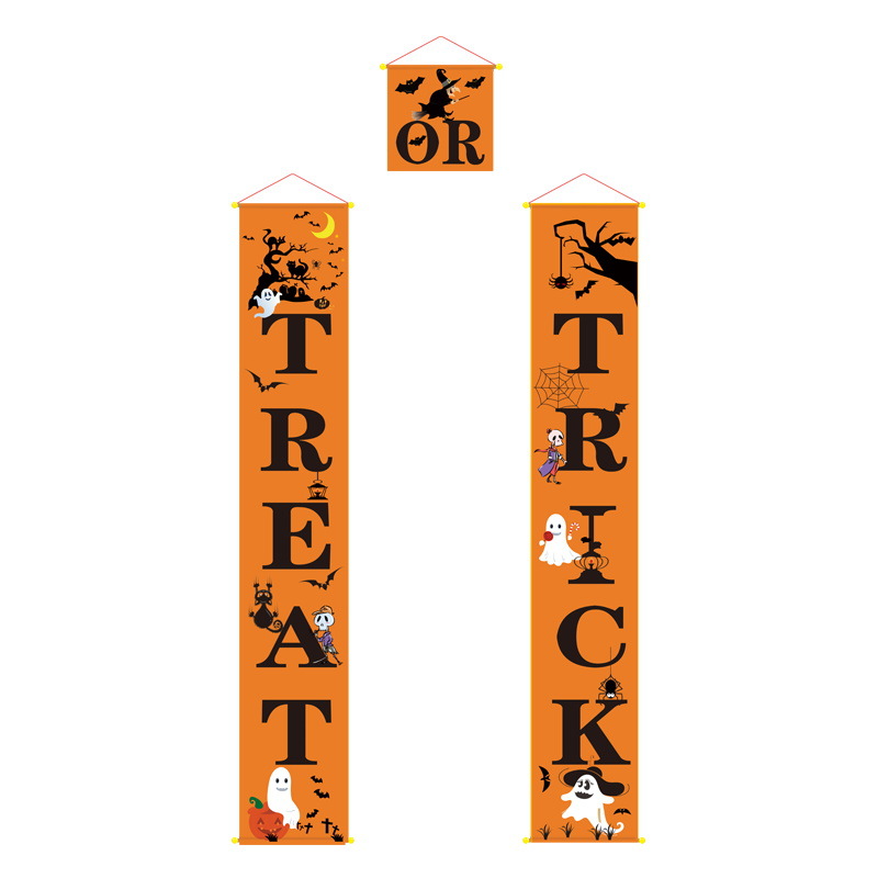 Transfronterizo de Halloween de Navidad puerta cortina pareado banner de tres piezas de suministros de fiesta ventas directas de la fábrica