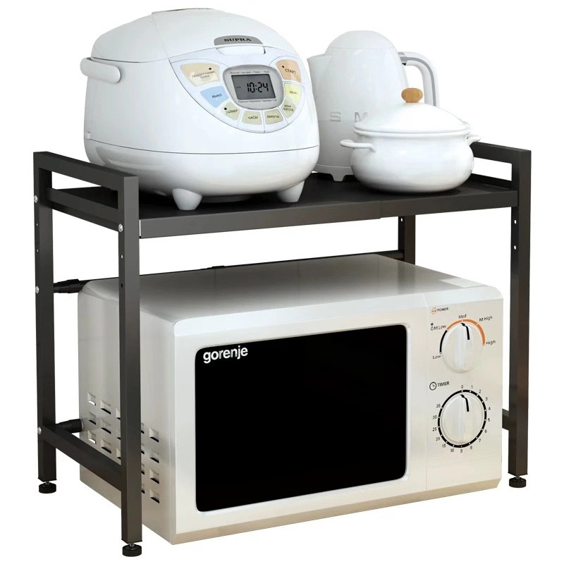 工厂批发伸缩微波炉架厨房台面置物架调味品整理用具汤勺挂架