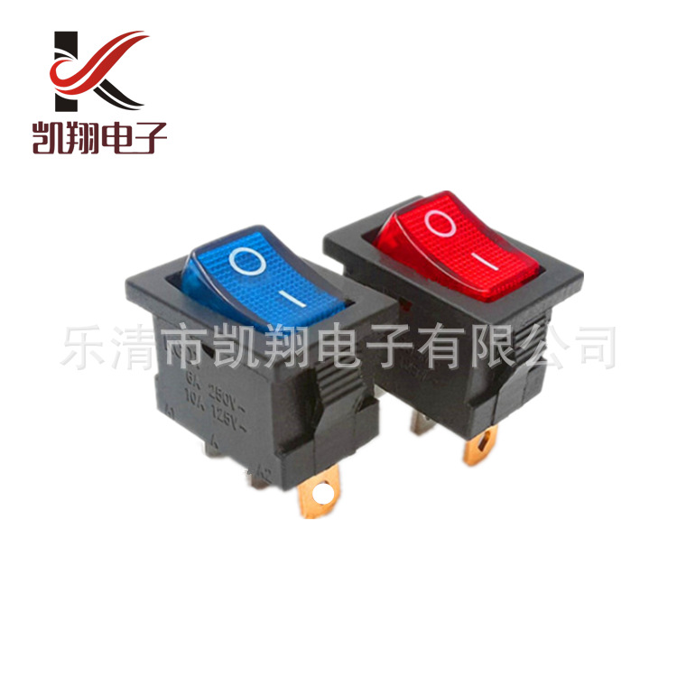 厂家直销船型开关21*15三脚带灯电源开关 两脚两档透明盖船型开关