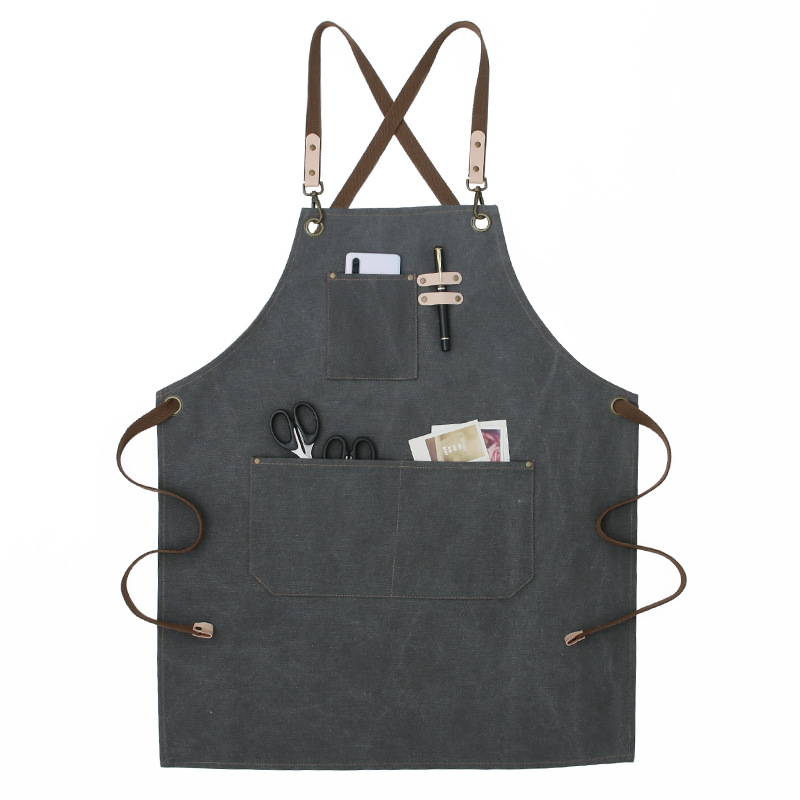 Delantal logotipo personalizado moda Coreana lienzo antifouling Barbero café leche tienda de té Cocina Ropa trabajo en casa para las mujeres