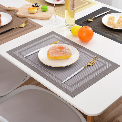 European-style rectangular western table mat heat-resistant anti-scald mat student PVC table mat desk mat plate mat waterproof anti-slip bowl mat