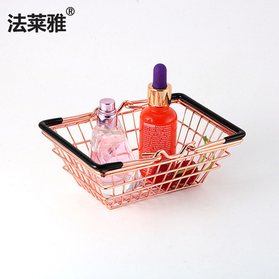 天诚五金厂批发迷你购物篮金属工艺品工艺礼品金属超市购物篮手提|ms