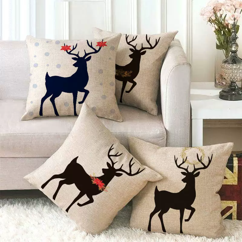Монхромная рождественская подушка Liney Казе Facal Cushion Amazon Explosion Home 787