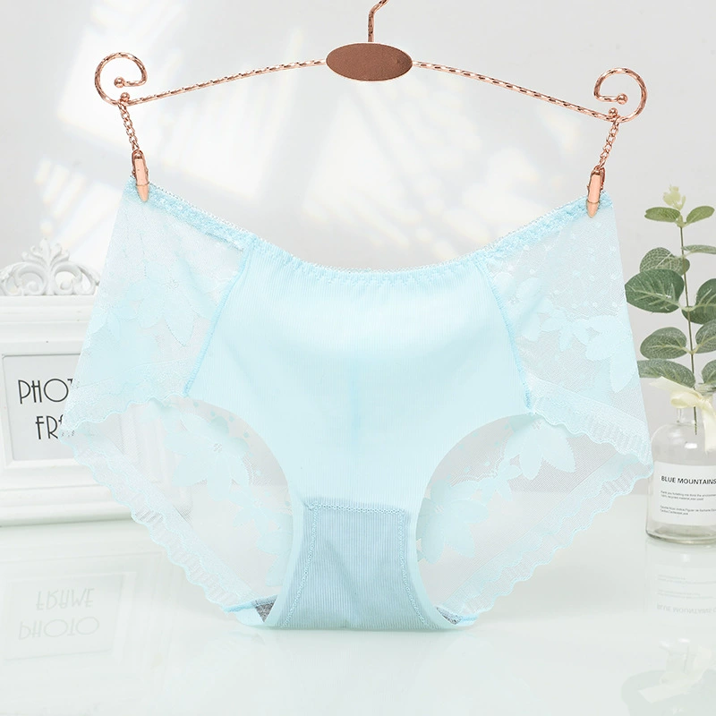 [80-130 pounds] Steo Ice Wicker Mid-waist underwear lace cotton inner crotch elastic briefs 1638