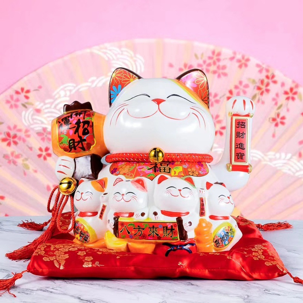 Tienda creativa decoración suerte tambor sacudiendo mano suerte gato plug-in y batería de doble uso japonés Oficina fortuna gato