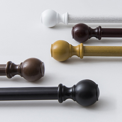 窗帘杆罗马杆子加厚铝合金轨道单杆双杆打孔窗帘支架配件顶装侧装|ru