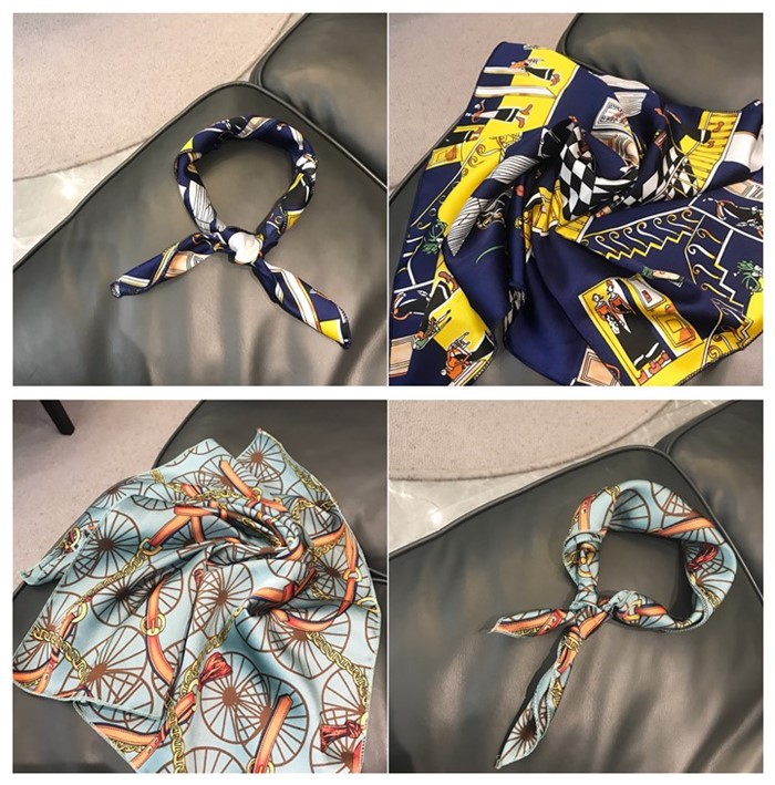 Silk Scarf Classification Women's Simple Style Color Block Polyester Silk Scarf