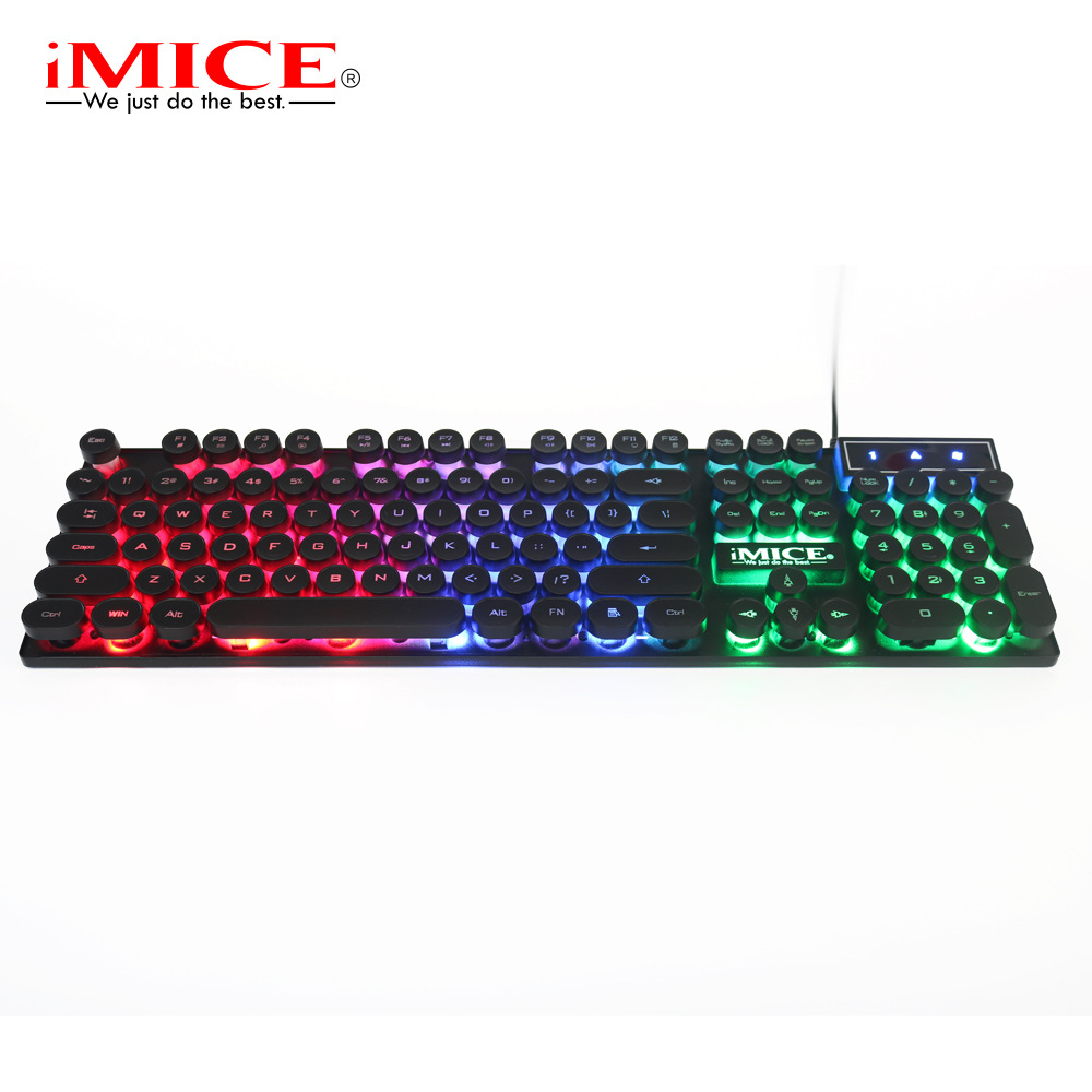 IMICE Direct USB Desktop Punk Mechanical Touch Suspended Round Hat Esports Glow Game Keyboard_voghion.com