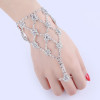 New Diamond Ring Integrated Chain Latin Dance Bracelet Fashion Tide Girl Mixing Bracelet