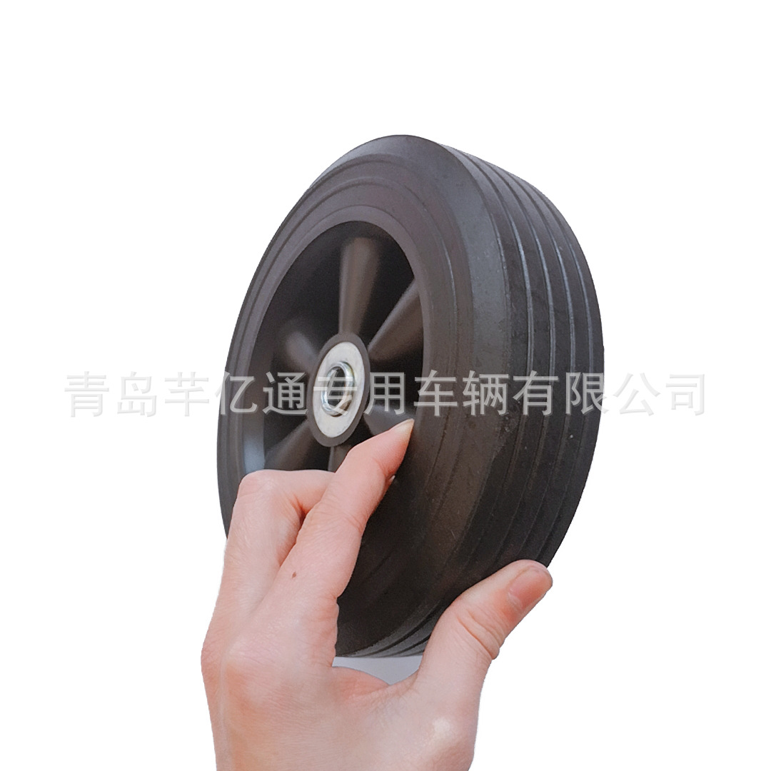 廠家直銷 8寸8x2.2全黑塑料輪輻膠粉實心輪發電機輪電焊機實心輪