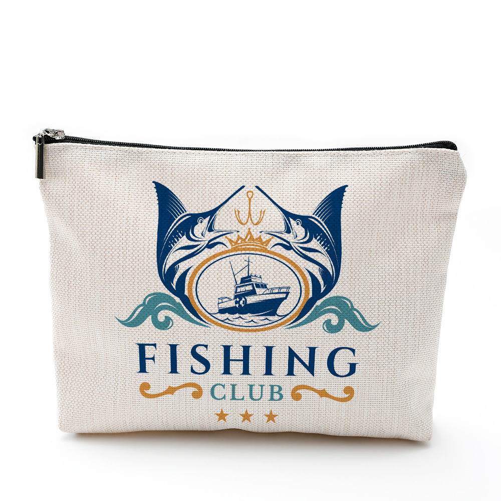 海洋化妆包防水棉麻 拉链袋化妆品饰品收纳袋 旅行洗漱用品收纳包