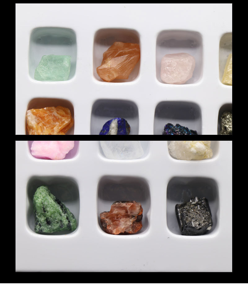 20 Pieces Rock Mineral Specimens Boxed Crystal Agate Stone Mineral Crystal Ore Set display picture 4