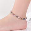 Fashionable trend ankle bracelet, wear-resistant elastic beaded bracelet handmade, simple and elegant design