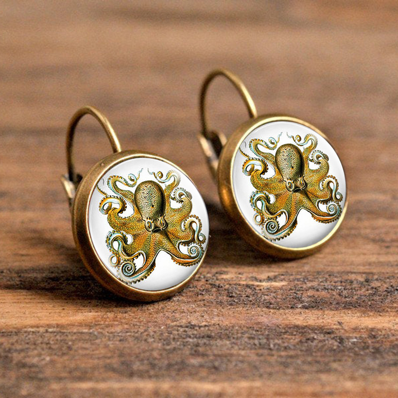 15g Weight Copper Ear Needle Material Glass Inlay Material Earrings Classification 1 Pair Quantity Daily, Party Occasion Alloy Material Animal, Round Pattern Women's Gender Plating, Inlay Design Casual, Simple Style Style 1 Pair Casual Simple Style Animal Round Plating Inlay Alloy Glass Earrings 7