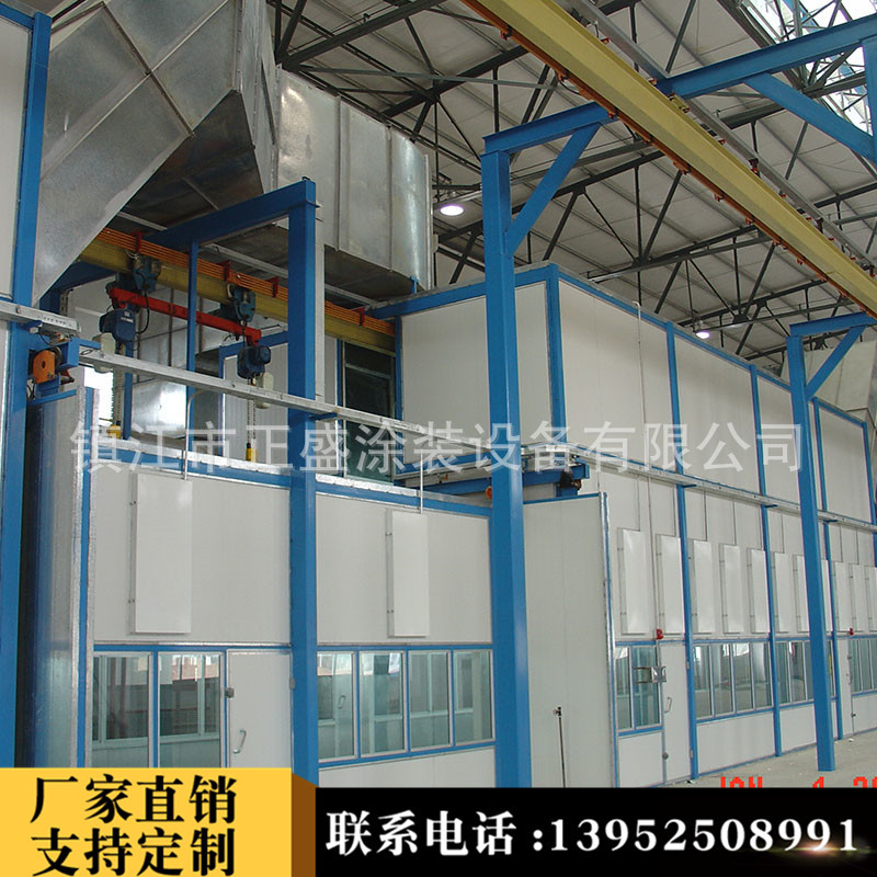 专业安装挖掘机机头水旋喷漆流水线 挖掘机喷涂设备流水线