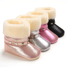 冬季0-1歲寶寶學步鞋軟底加絨棉鞋保暖加厚雪地靴