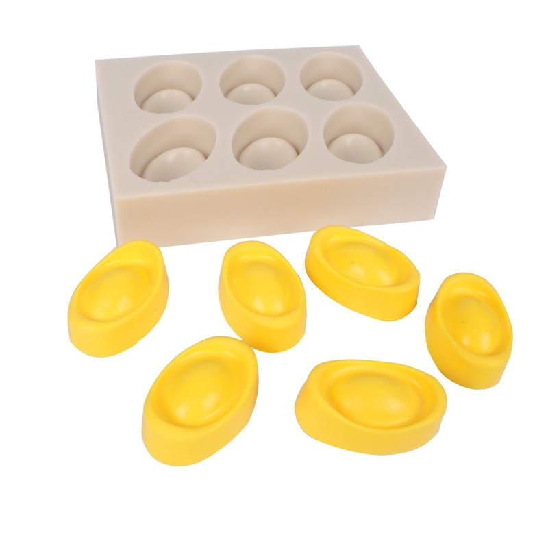 6-piece lingote molde de silicona molde de chocolate bricolaje hecho a mano de azúcar marrón toffee molde para hornear herramienta