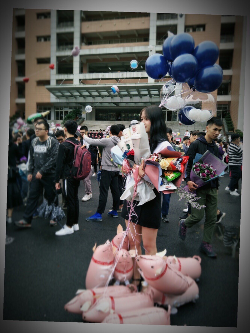 网红走路猪气球