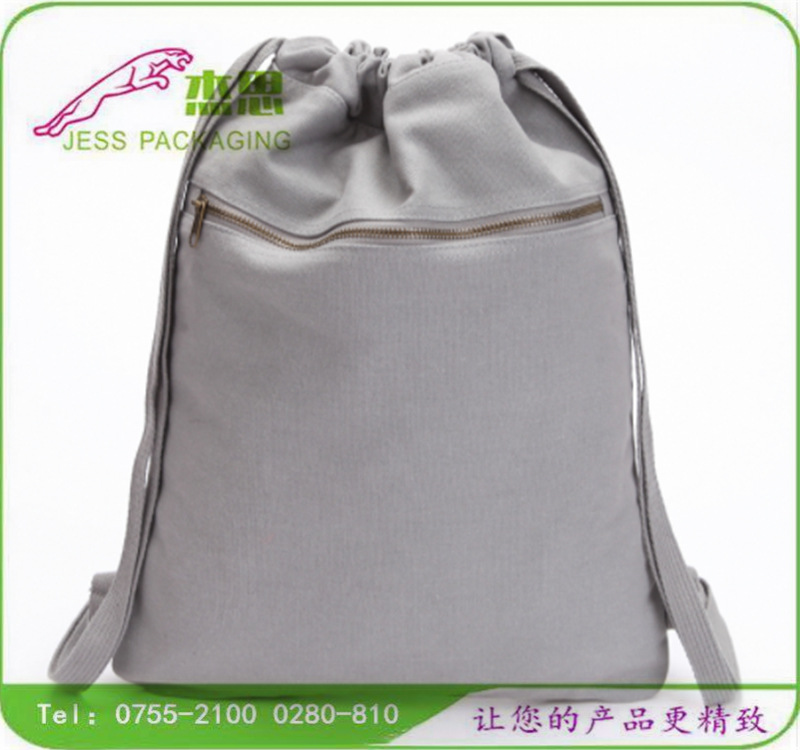 设计新款帆布小清新双肩背包衣服抽绳束口袋量大从优