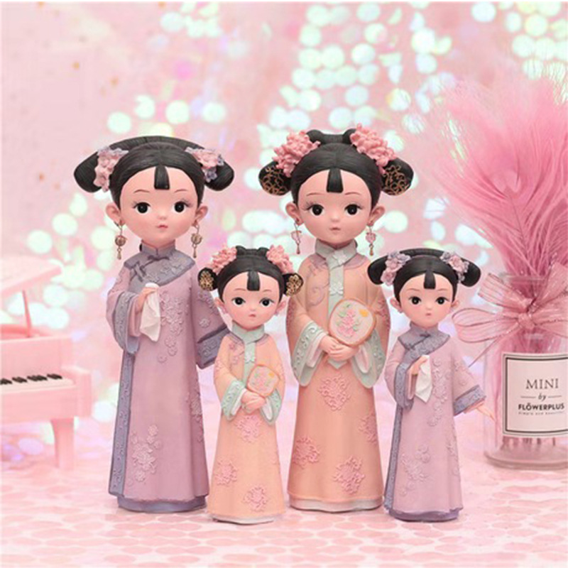 廠家批發創意禮品我是格格系列宮廷女孩擺件複古裝飾品送生日禮物