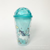 Double-layer plastic glass, diamond liner with glass, 450 ml