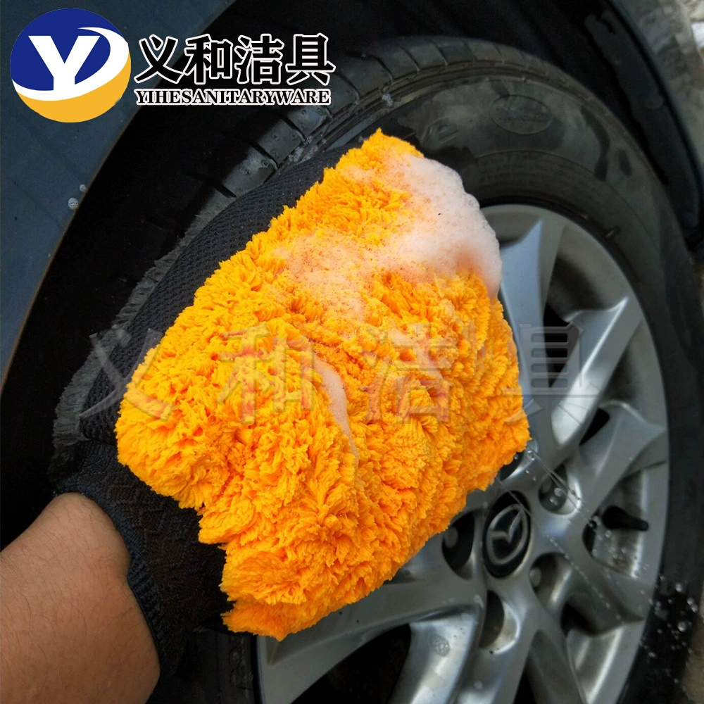 Прямые поставки с фабрики абсорбирующие бытовые чистящие перчатки абсорбирующие двусторонние коралловые флисовые перчатки для мойки автомобилей перчатки для чистки автомобилей