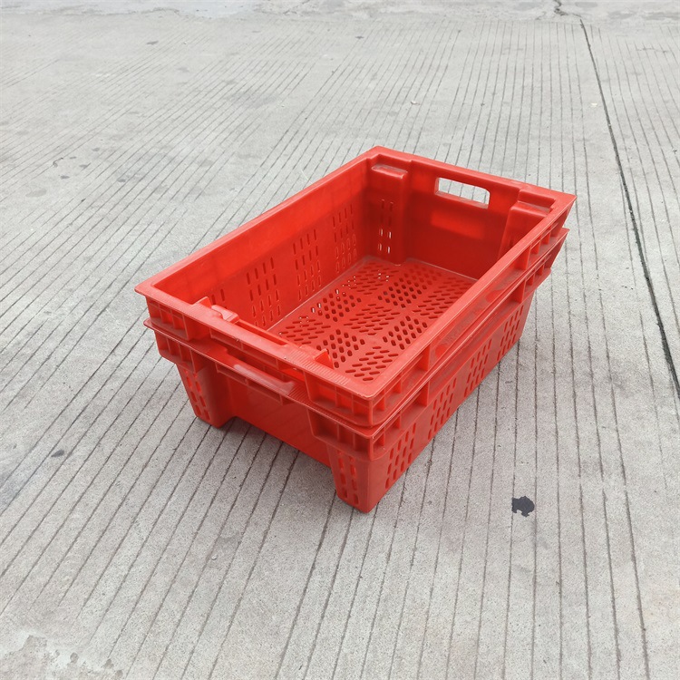周转箱猪肉周转箱盆冷冻盆错位烘干冷冻筐厂家直销
