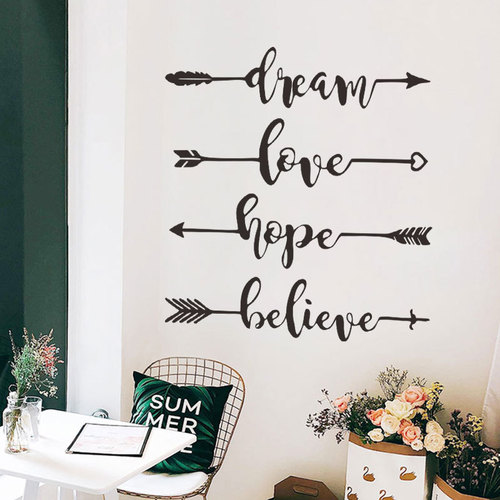 Dream Love Hope Believe 办公室励志墙贴可移除室内墙贴纸FX1292