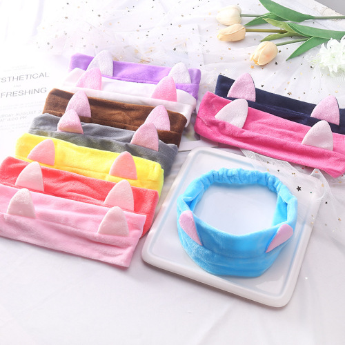 Sweet Jing Cat Ears Headband Face Wash Head Towel Lady Fashion Head Accessory Cute Rabbit Ear Hair Tie
