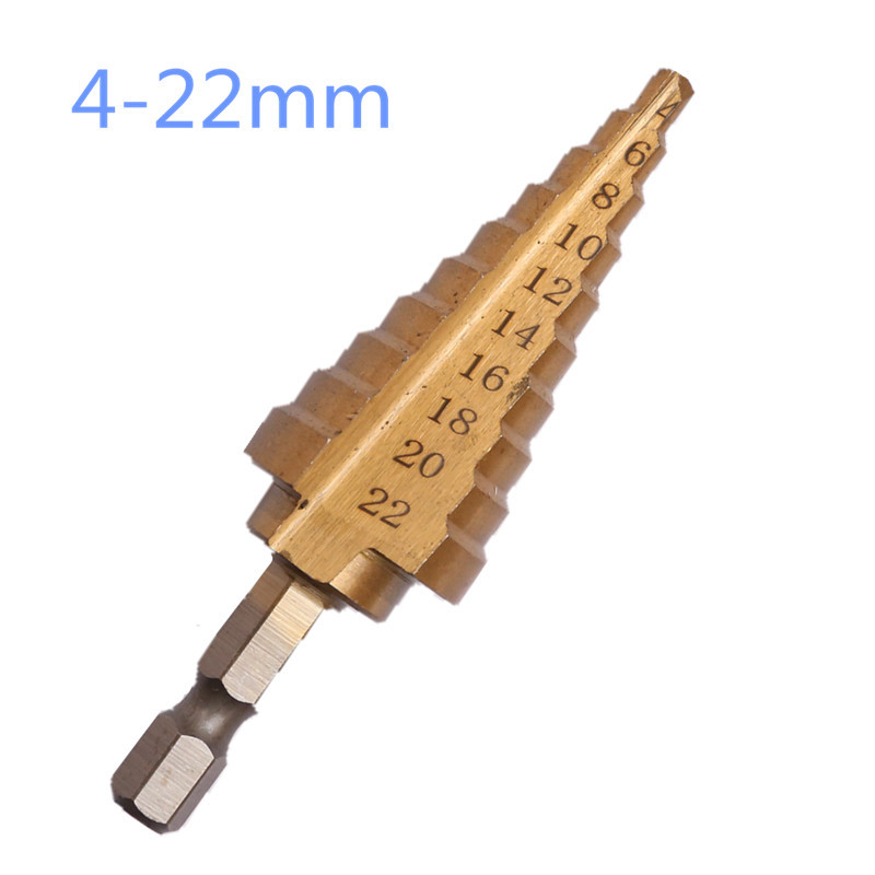 阶梯钻头开孔器打孔器4-22六角异形钻孔扩孔宝塔钻头工具台阶梯钻
