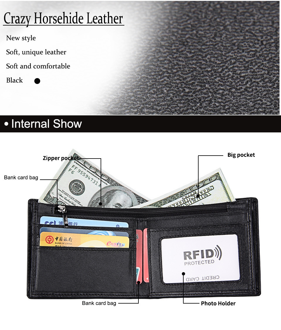 thumbnail image 2 of STARHIDE RFID Blocking Bifold Wallet For Men – Real Leather, Coin Holder, Key Holder, Black 2 of 6