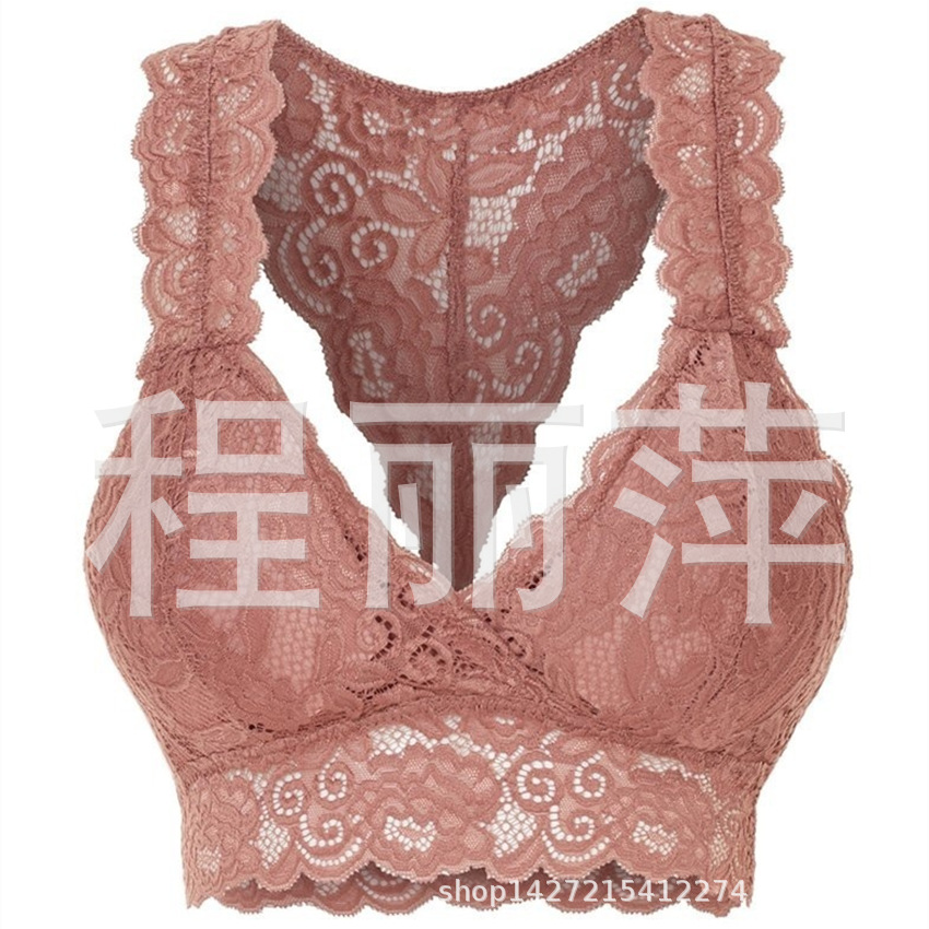 Europa y América transfronteriza nueva sexy de tres puntos en forma de melocotón sexy sujetador hueco de encaje completo multi-color multi-tamaño de la ropa interior