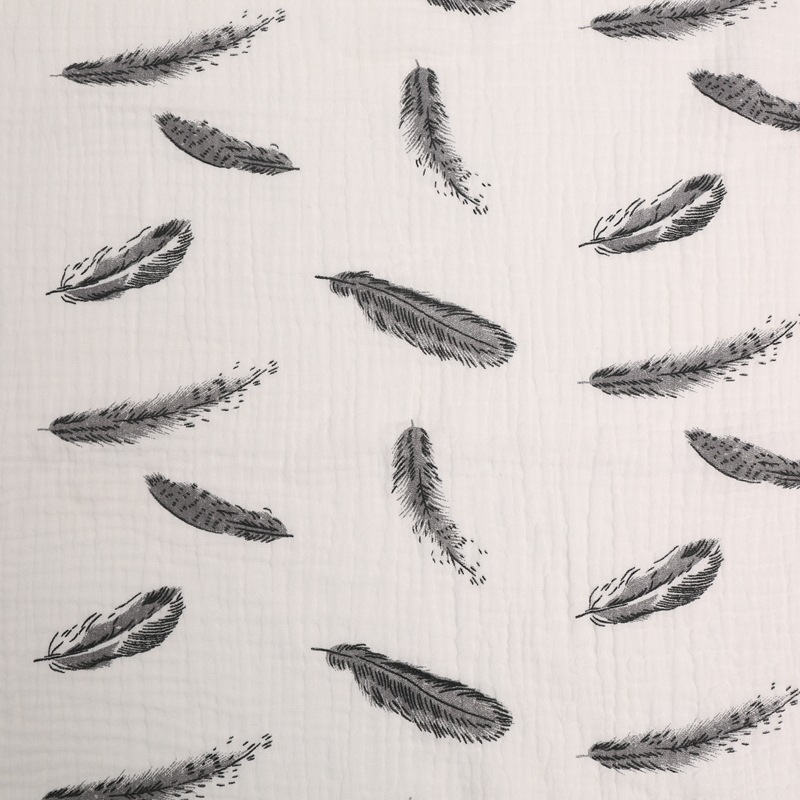 Baby class a 40s algodón de doble capa de tela de hilo de algodón lavado crepe de algodón impreso crepe ropa para el hogar tela