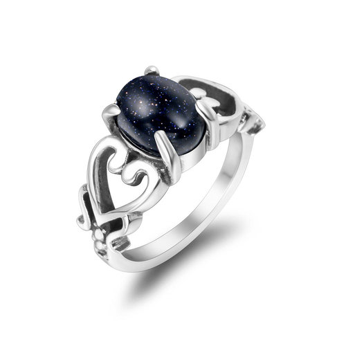 European and American trend hollow love gemstone finger personalized couple ring titanium steel jewelry wholesale SA666