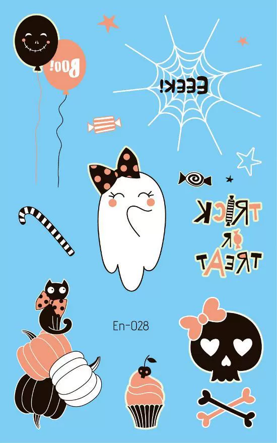Children's ecological tattoo stickers, Amazon, halloween