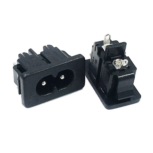 Dongguan Yiqian Electronics Supplies AC-027 Cassette 8-Shaped DB Power Socket Small Foot 8-Shaped Cassette AC Socket