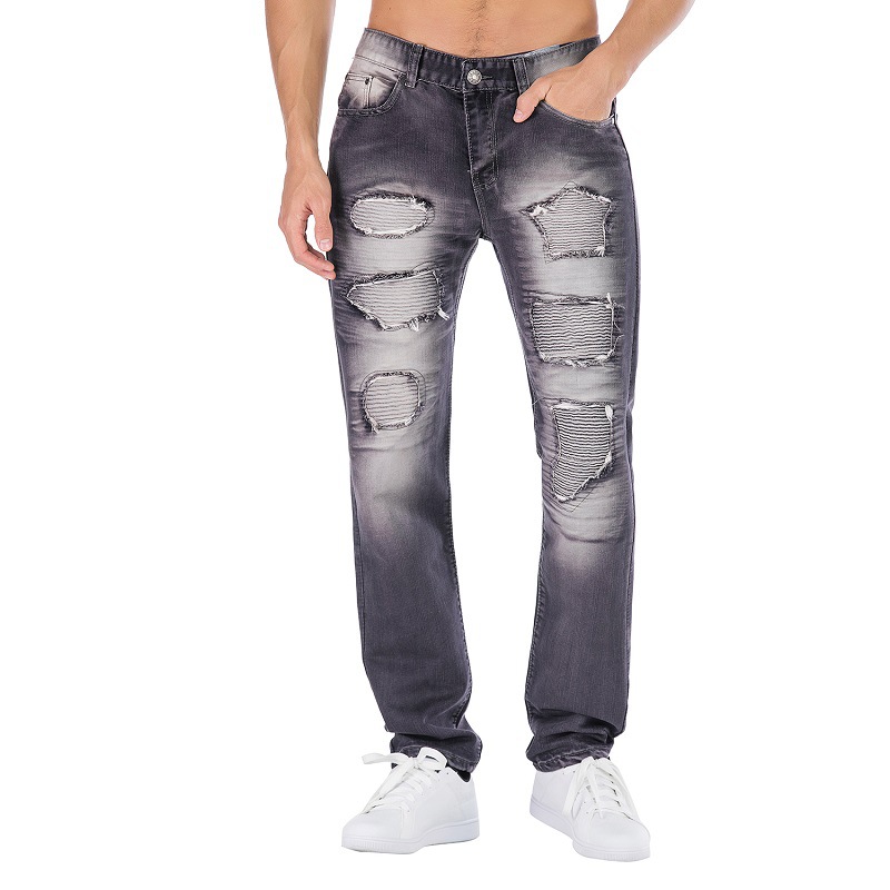 Pantalon jean coupe droite multicolore - Ref 3425811 Image 3