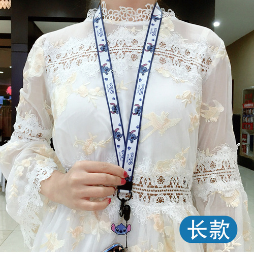 Mobile phone lanyard widened version for women fabric hanging neck rope mobile phone chain pendant pendant chain key cartoon pendant