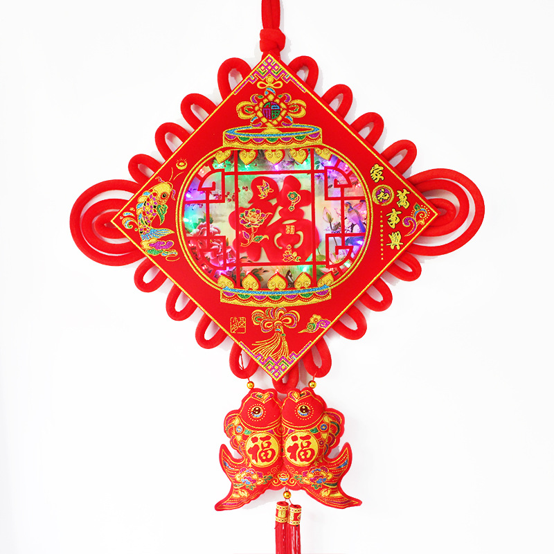 发光中国结 高档灯光电池中国结板结大 春节挂件定制礼品厂家批发|ru