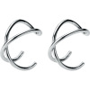 Ear clips suitable for men and women, trend line earrings for beloved, silver 925 sample, simple and elegant design, no pierced ears