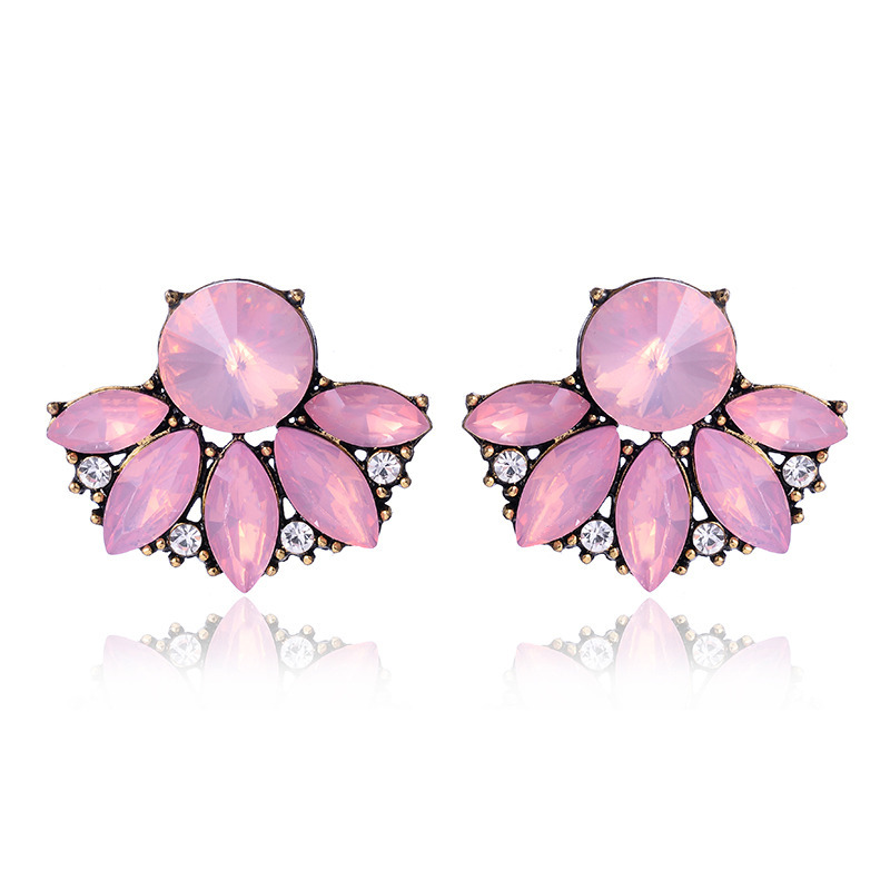 Luxurious Water Droplets Alloy Inlay Crystal Women's Ear Studs display picture 2