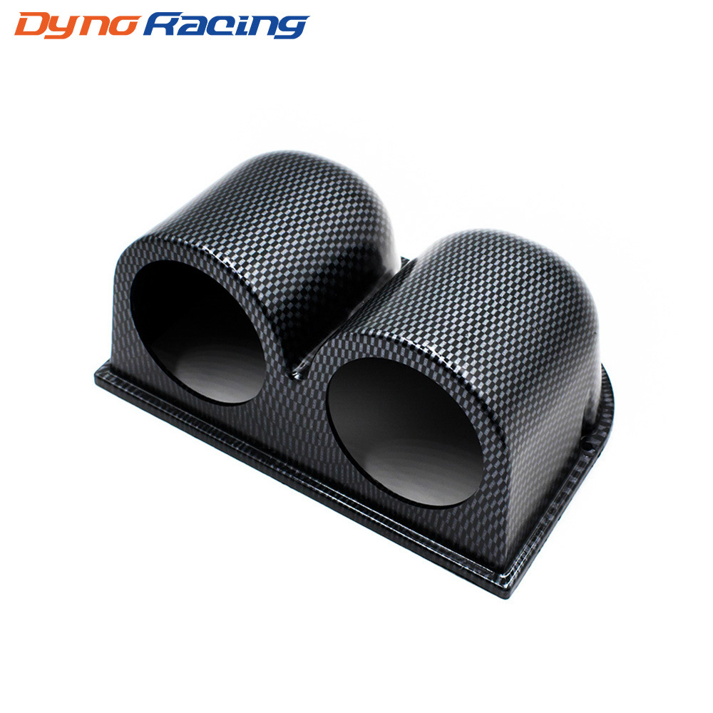Manufacturer Direct Sale Automotive Carbon Fiber Two-Hole Instrument Mount/Instrument Cover 52MM Horizontal Seated Instrument Base