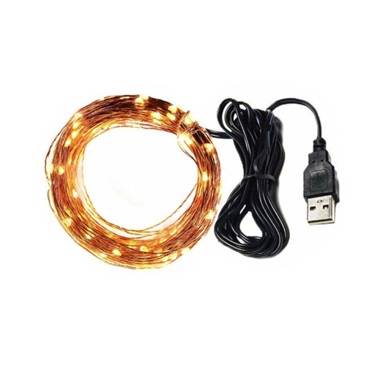 Christmas lights led Copper Lights USB Lamp string festival decorate Gypsophila Lamp string