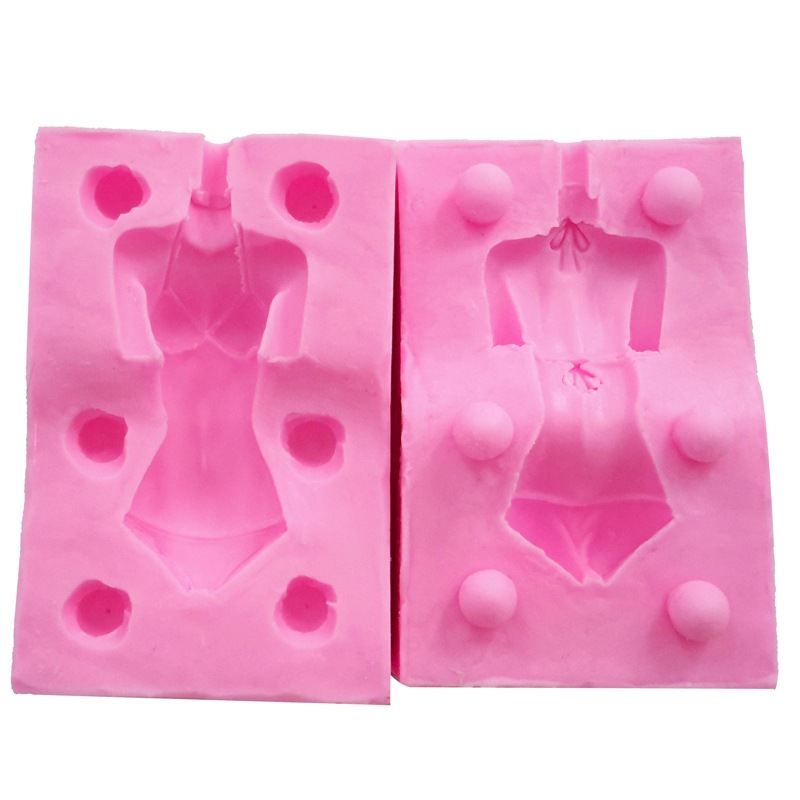 Fondant muñeca cuerpo molde silicona pecho cuerpo molde pastel silicona tridimensional suave cerámica chocolate molde