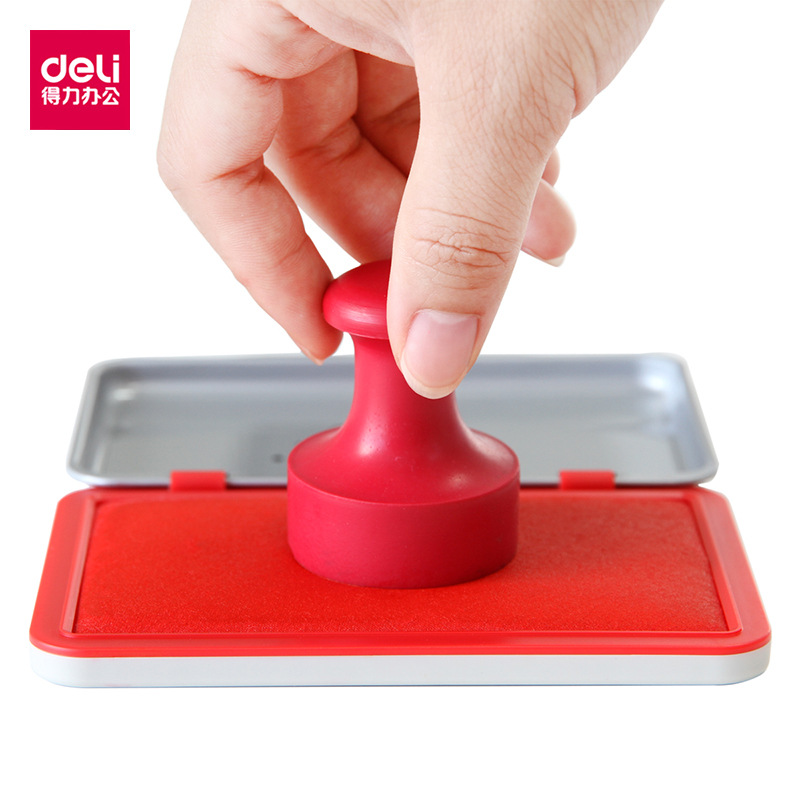 델리 9892 초 건조 매체 인쇄 테이블 금속 케이스 레드 빠른 건조 인쇄 핑크 금융 사무용품 인쇄 핑크 상자