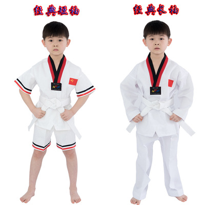 Tae Kwon Do Spring summer Short sleeved Uniforms pure cotton direct deal