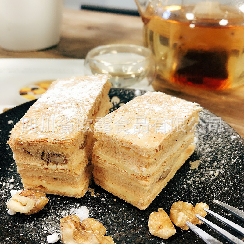 代加工75g手工核桃拿破仑千层酥西式糕点心贴牌代发批发