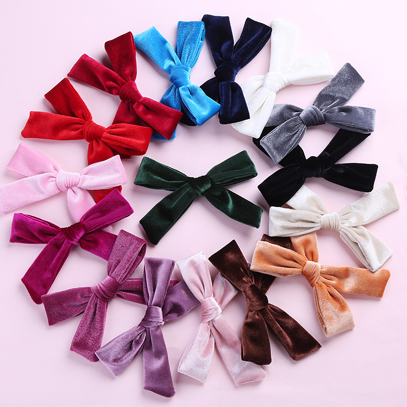 40g Weight Fashion Bow Knot Flannel Hair Clip