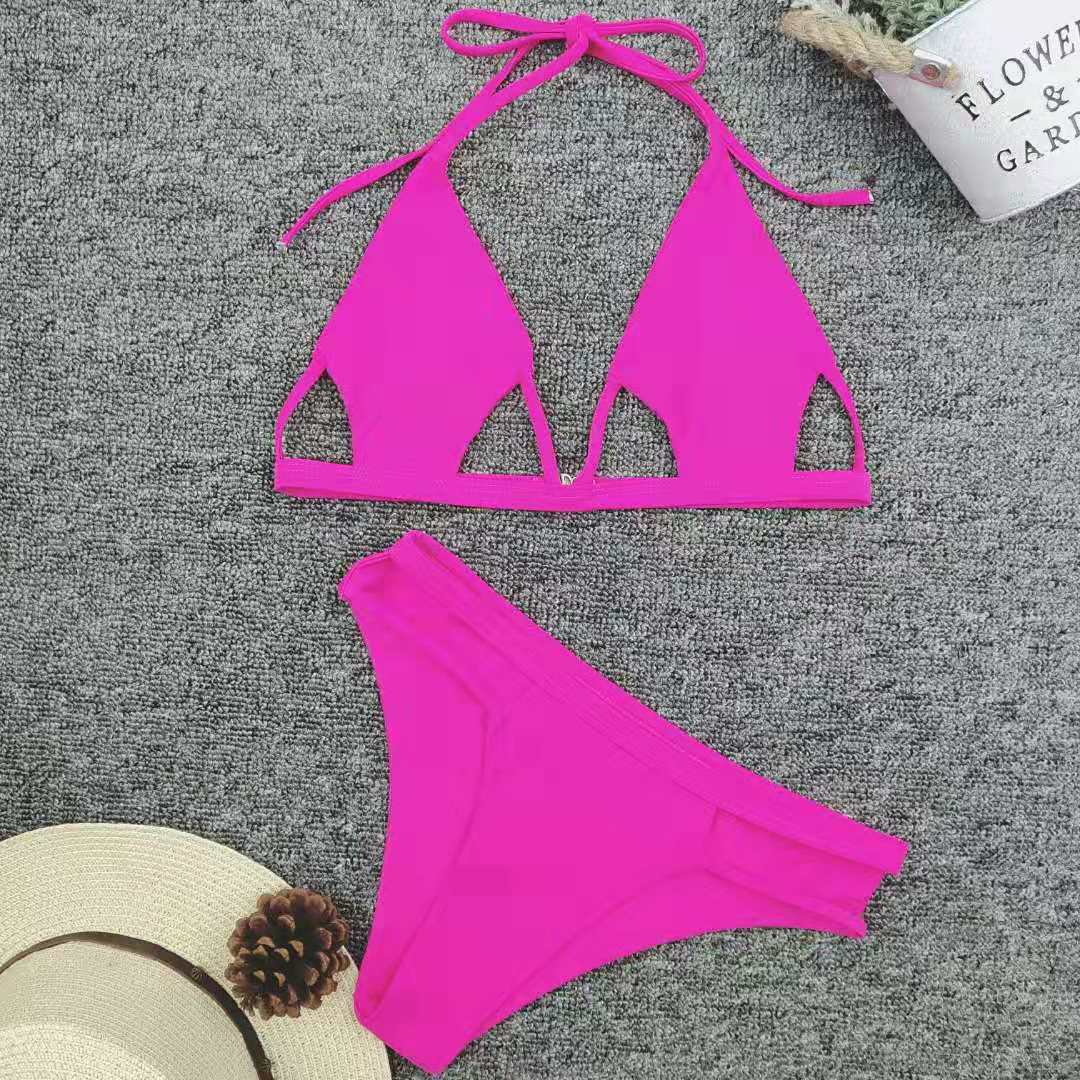 solid color split hollow swimsuit bikini  NSZO1728