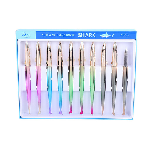 Roche 8959 Great White Shark Pen Student Calligraphy Ink Sac Pen Colorful Shark Refillable Pen Wholesale